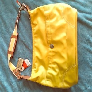 Bright yellow satin Coach